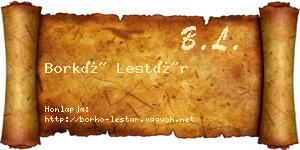 Borkó Lestár névjegykártya